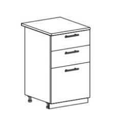 Шкаф нижний 500 с 3 ящиками Ксения