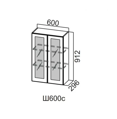 Шкаф навесной 600/912 стекло Вектор СВ