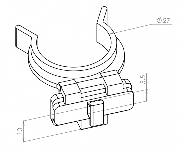 Клипса под пластиковый цоколь (пластик)