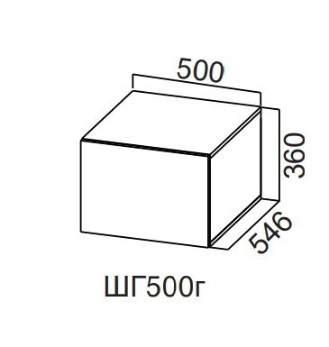 Шкаф верхний 500/360 глубокий горизонтальный Стайл