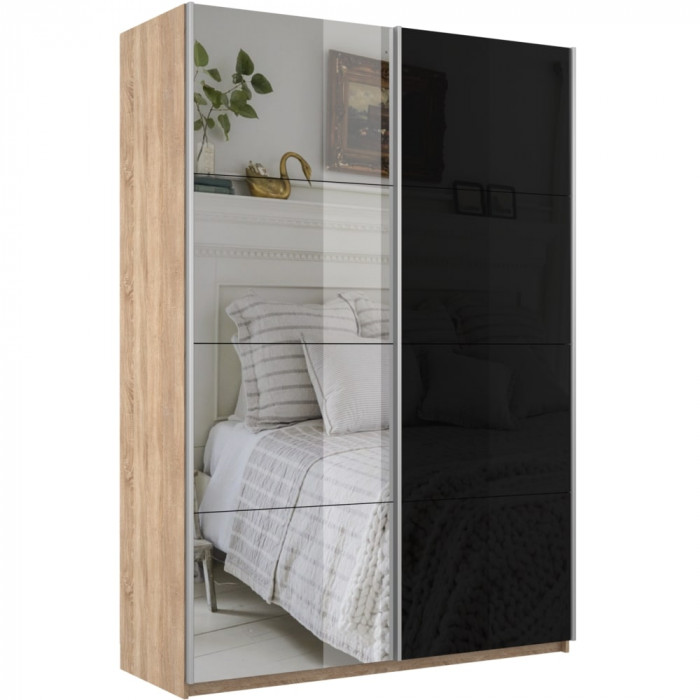 Шкаф-купе Прайм 2-х дв. со стеклом и зеркалом 1600 Е1