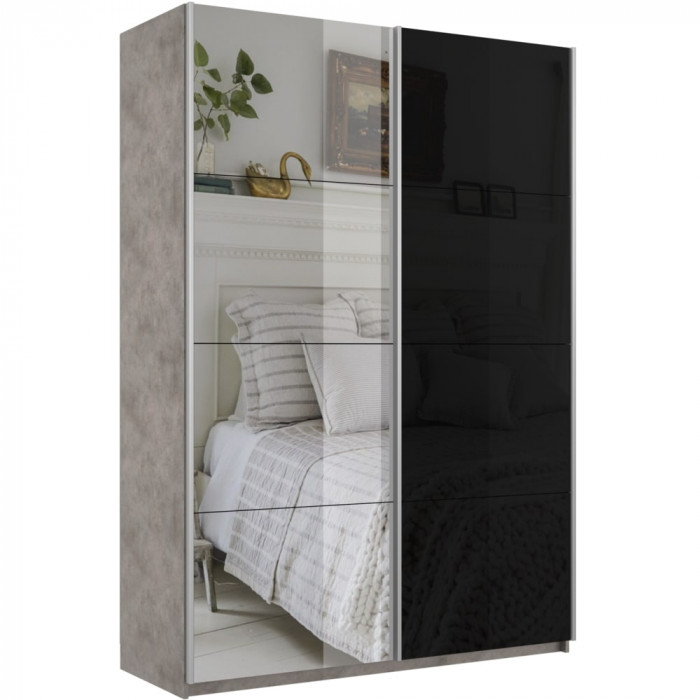 Шкаф-купе Прайм 2-х дв. со стеклом и зеркалом 1600 Е1