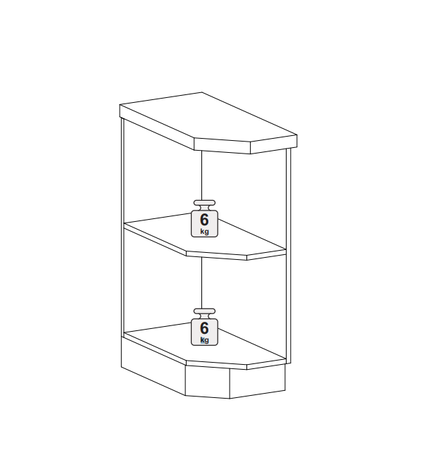 Шкаф нижний 300 торцевой открытый Кельн