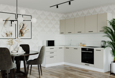 Кухонный гарнитур угловой Шампань 2600х1600 (стол. 26 мм)