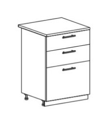 Шкаф нижний 600 с 3 ящиками Ксения