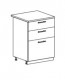 Шкаф нижний 600 с 3 ящиками Ксения (Белый, Белый глянец Стендмебель)