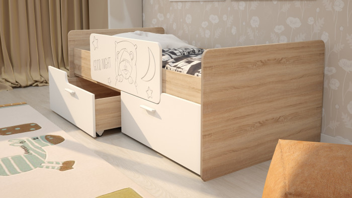 Кровать Умка с ящиками и ограничетелем