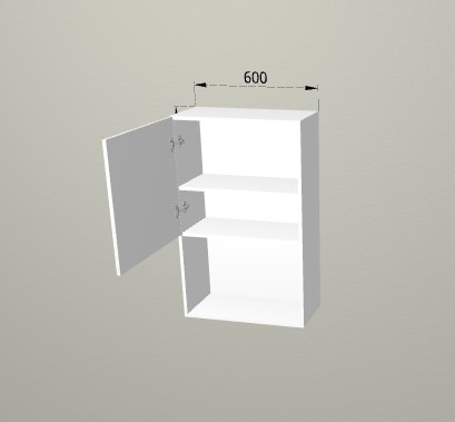 Шкаф навесной 600/950 горизонтальный 2 яруса с полкой Санвут