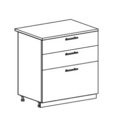 Шкаф нижний 800 с 3 ящиками Ксения