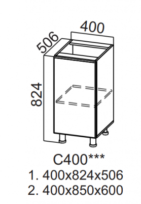 Шкаф нижний 400 Вельвет