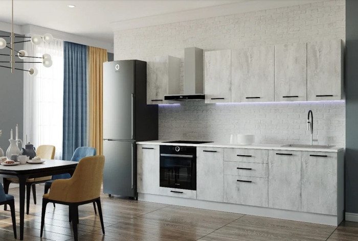 Кухонный гарнитур Пайн 2800 мм (стол. 26 мм)