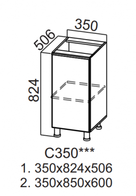 Шкаф нижний 350 Вельвет