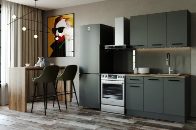 Кухонный гарнитур Антрацит 1200 мм (стол. 26 мм)