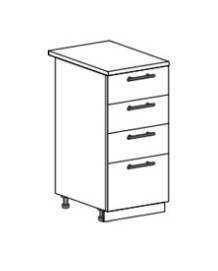 Шкаф нижний 400 с 4 ящиками Ксения