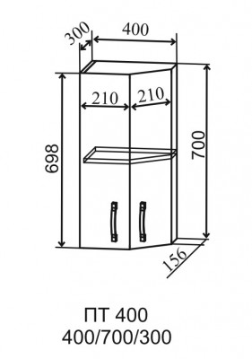 Шкаф верхний торцевой закрытый 400/700 Тренто