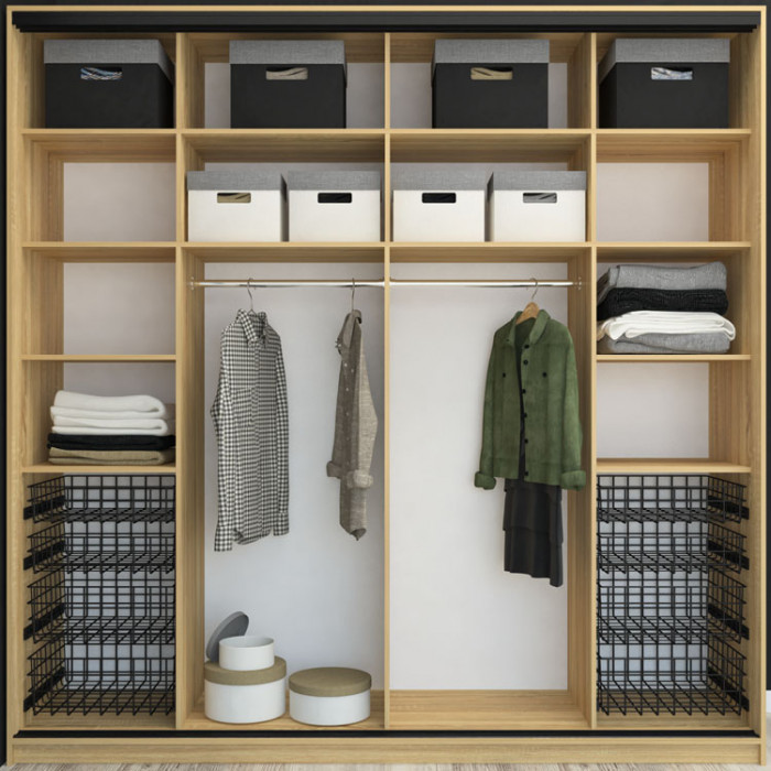 Шкаф-купе Лофт 2400 глубина 470 фасад МДФ белый глянец 3г