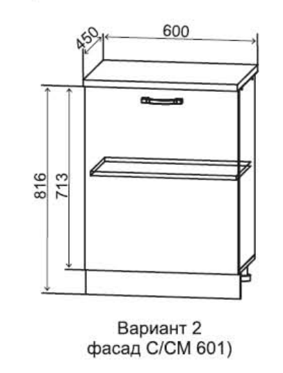 Шкаф нижний малой глубины 600 1 ств. Монца
