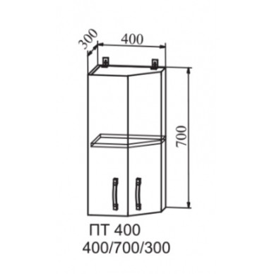Шкаф верхний 400 торцевой Квадро (ДСВ)