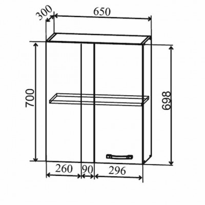 Шкаф верхний угловой 650 Скала