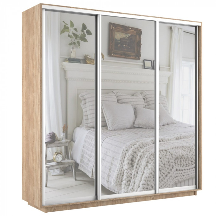 Шкаф-купе Экспресс 3 зеркала 2100х2400 глубина 450 Е1