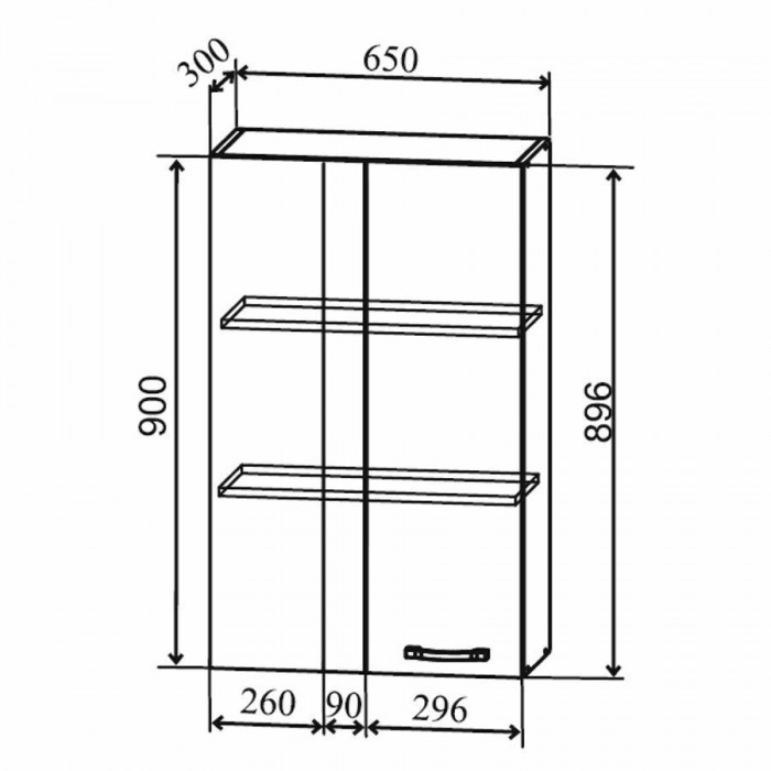 Шкаф верхний угловой 650/900 Скала