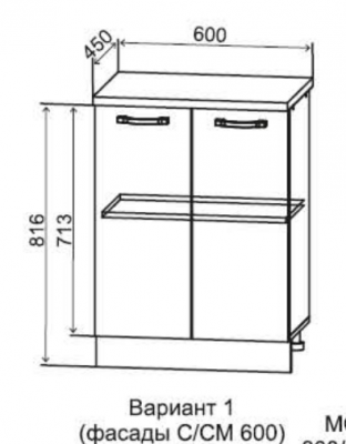 Шкаф нижний малой глубины 600 Монца