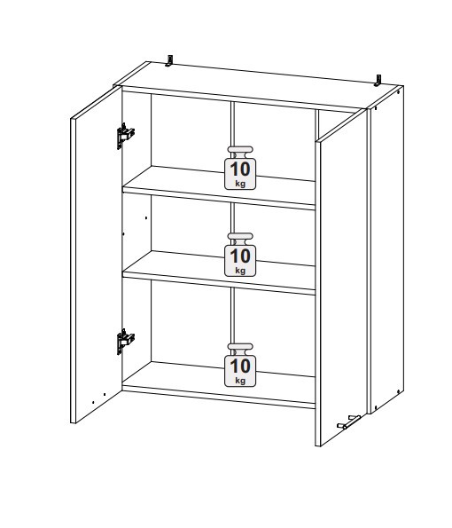 Шкаф верхний 800/920 стекло Кельн