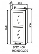 Шкаф верхний 400/900 стекло Квадро (ДСВ)