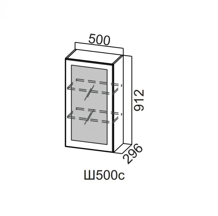 Шкаф навесной 500/912 стекло Грейвуд СВ