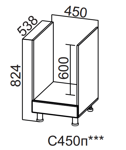 Шкаф нижний под духовку 450 Бостон