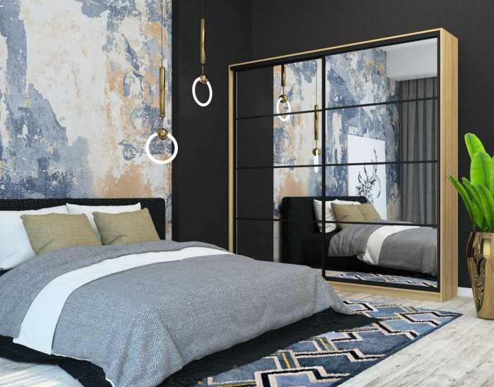 Шкаф-купе Лофт 2400 глубина 470 фасад зеркало 3г