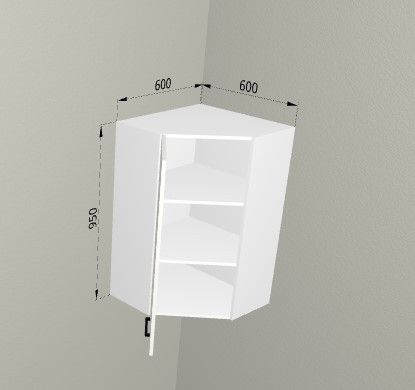 Шкаф навесной 600х600/950 угловой Санвут
