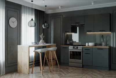 Кухонный гарнитур Антрацит 2000 мм (стол. 26 мм)