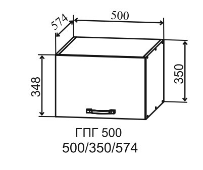 Шкаф верхний глубокий горизонтальный 500/350 Тренто