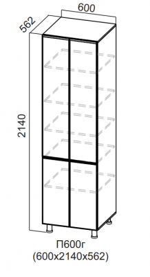 Пенал глухой 2 створки 600/2140 Вельвет