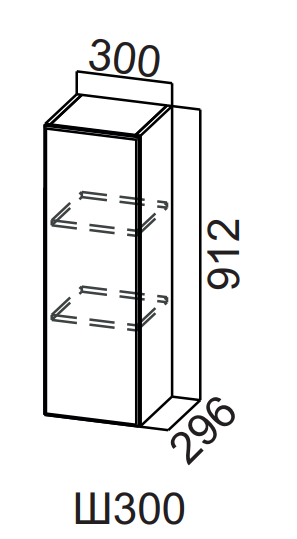 Шкаф навесной 300/912 Бостон
