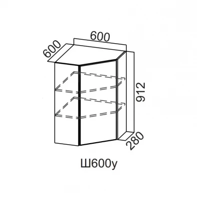 Шкаф навесной 600/912 угловой высокий Модерн NEW СВ