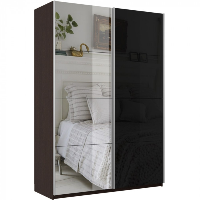 Шкаф-купе Прайм 2-х дв. со стеклом и зеркалом 1400 Е1