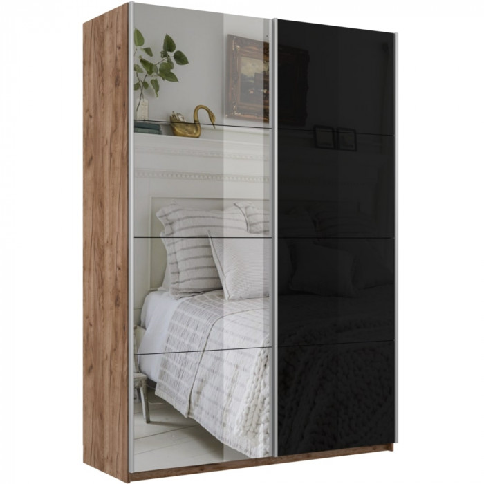 Шкаф-купе Прайм 2-х дв. со стеклом и зеркалом 1400 Е1