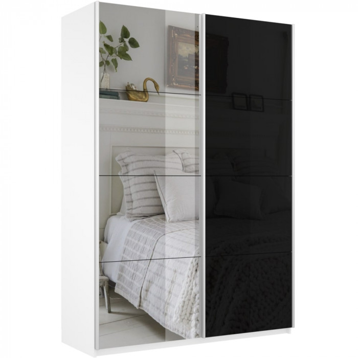 Шкаф-купе Прайм 2-х дв. со стеклом и зеркалом 1400 Е1