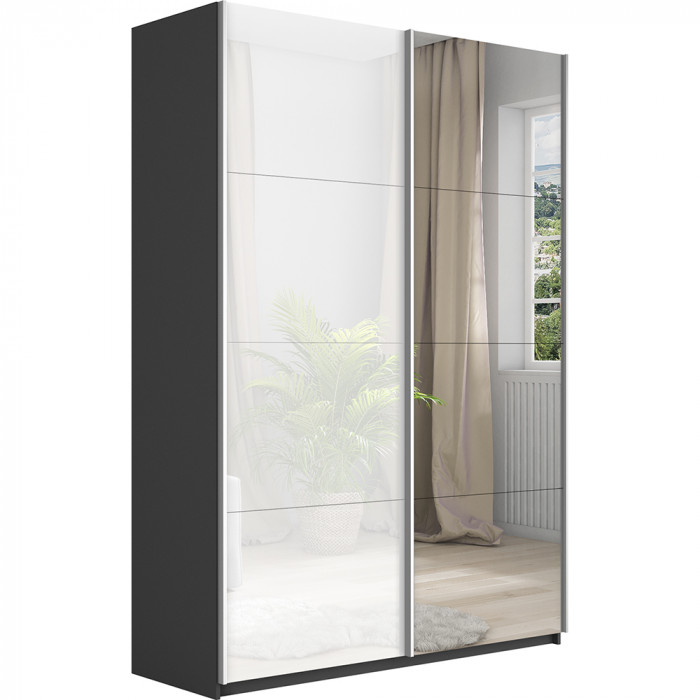 Шкаф-купе Прайм 2-х дв. со стеклом и зеркалом 1400 Е1