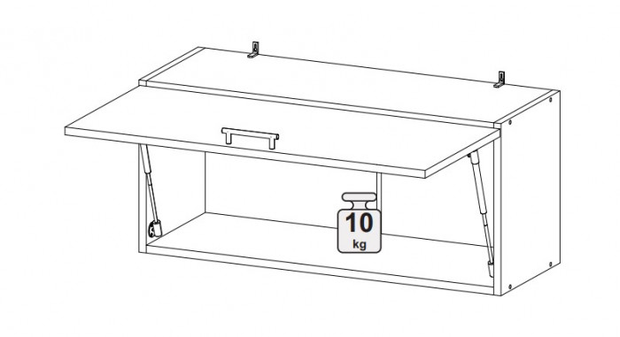 Шкаф верхний 800 горизонтальный без фасада София
