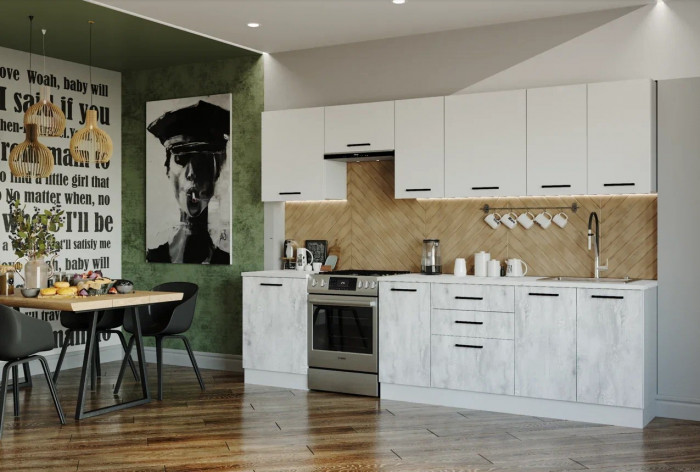 Кухонный гарнитур Бланка 3000 мм (стол. 26 мм)