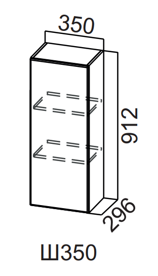 Шкаф навесной 350/912 Бостон
