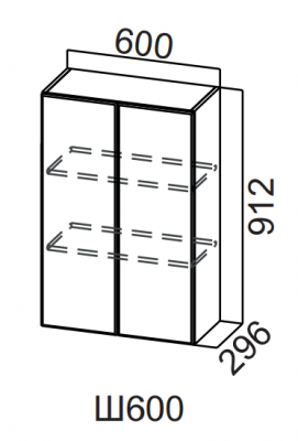 Шкаф навесной 600/912 Бостон
