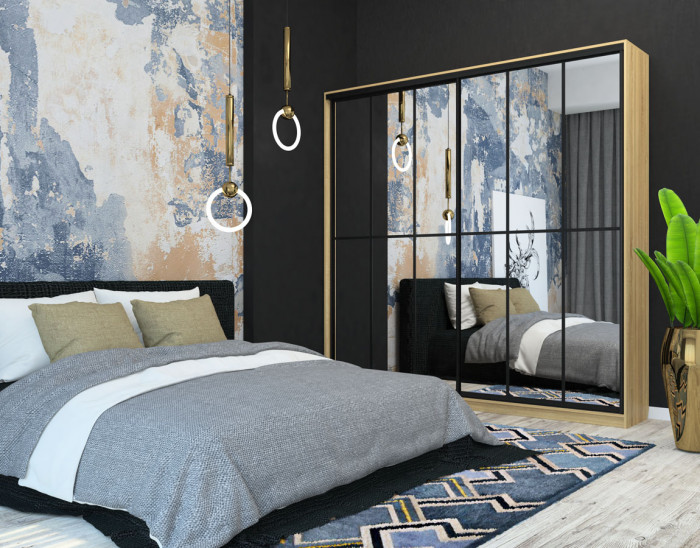 Шкаф-купе Лофт 2400 фасад зеркало +