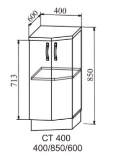 Шкаф нижний 400 торцевой Скала