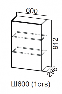 Шкаф навесной 600/912 1 ств. Бостон