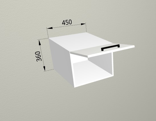 Шкаф навесной 450 горизонтальный глубокий Санвут