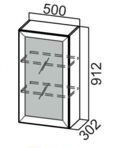 Шкаф навесной 500/912 рамочный фасад Шпион РАЛ
